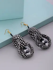 Priyaasi Gold-Plated Circular Artificial Beaded Drop Earrings