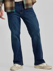 Snitch Men Classic Bootcut Heavy Fade Stretchable Snitch Navy Bootcut Jeans