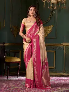 DEVATITHI Gold Soft Silk Saree