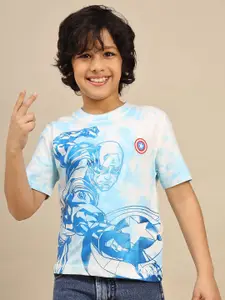 Kids Ville Boys Captain America Graphic Printed Round Neck Regular Fit Cotton T-shirt