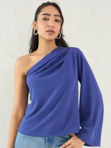 FEMMELLA One Shoulder Flared Sleeve Top