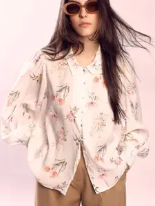 Vero Moda Women Spread Collar Floral Printed Cotton Casual Shirt