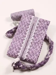 Meena Bazaar Geometric Printed Unstitched Dress Material