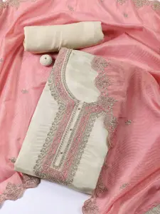 Meena Bazaar Ethnic Motifs Embroidered Sequinned Unstitched Dress Material