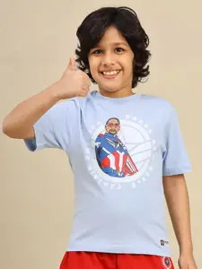 Kids Ville Boys Captain America Graphic Printed Round Neck Regular Fit Cotton T-shirt
