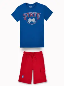 Gini and Jony Boys Printed Pure Cotton T-shirt With Shorts