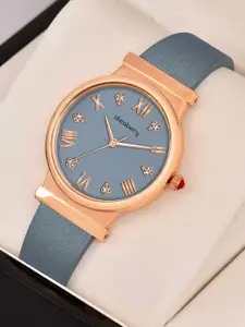 DressBerry Women Embellished Dial Analogue Watch 410 Grey Colors Elevate your style