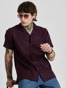 Snitch Men Relaxed Boxy Opaque Casual Shirt