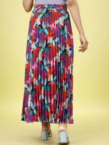 ZWERLON Printed A-Line Maxi Skirt