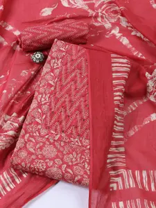 Meena Bazaar Floral Printed Sequinned Unstitched Dress Material