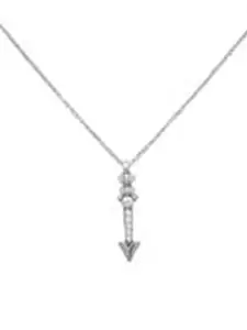 ISHI New York Rhodium-Plated Radiant Arrow Pendant Necklace