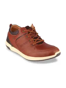 Red Chief Men Round Toe Lace-Ups Leather Trekking Shoes
