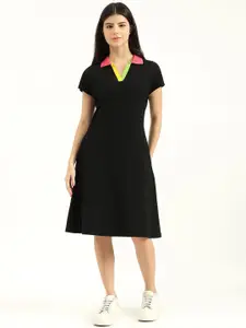 United Colors of Benetton Shirt Collar A-Line Dress