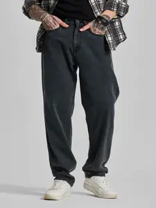 Snitch Men Charcoal Grey Baggy Fit Jeans