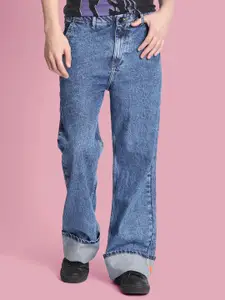 Bene Kleed Men Wide Leg High-Rise Cotton Retro Denim Jeans