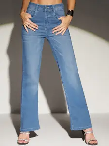 Miss Chase Women Wide Leg Light Fade Stretchable Jeans