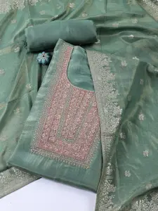 Meena Bazaar Floral Sequinned Embroidered Unstitched Dress Material