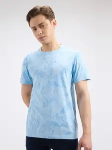 Pepe Jeans Men Floral Printed Round Neck Cotton Slim Fit T-shirt