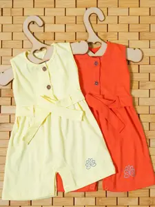 THE MAPLES FASHION Girls Pack of 2 Hosiery Cotton A-Line Dress