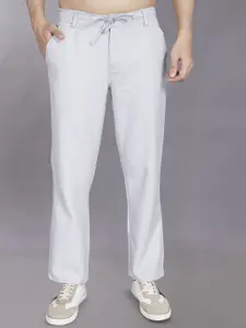 DIVISIVE Men Relaxed Loose Fit Mid-Rise Linen Trouser