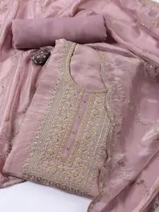 Meena Bazaar Floral Sequinned Embroidered Unstitched Dress Material