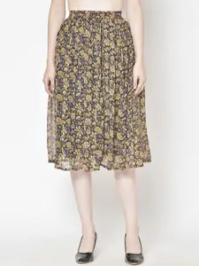 Moda Rapido Printed A-Line Midi Skirt