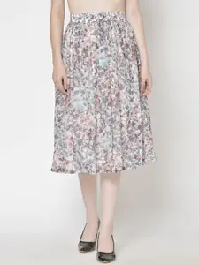 Moda Rapido Printed A-Line Midi Skirt