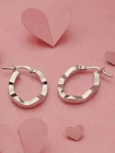 Gargi by P. N. Gadgil & Sons 925 Sterling Silver Contemporary Hoop Earrings