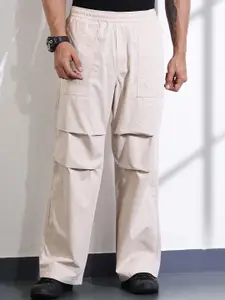 Thomas Scott Men Smart Relaxed Fit Mid-Rise Cotton Cargos Trouser