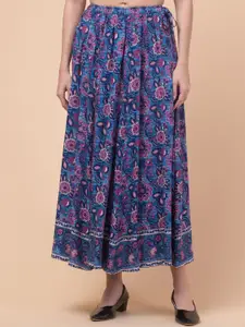 Hive91 Floral Printed Flared Maxi Skirt