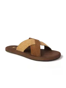 Planet Paaduks Men Ben Crossover Corduroy Brown Slides Sandals