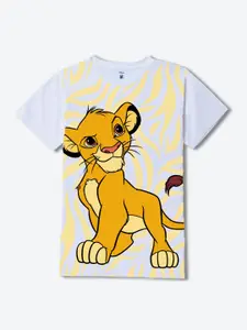 YK Disney Boys Lion King Graphic Printed Round Neck Regular Fit Cotton T-shirt