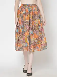 Moda Rapido Printed A-Line Midi Skirt