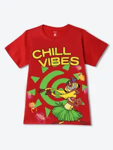 YK Disney Boys Graphic Printed Round Neck Regular Fit Cotton T-shirt