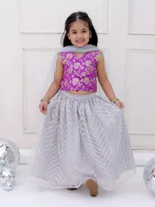 KID1 Girls Ready to Wear Woven Design Lehenga & Blouse With Dupatta