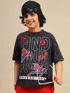 Kids Ville Boys Spiderman Printed Pure Cotton Regular Fit T-shirt