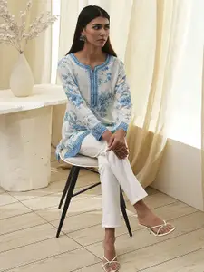 Biba Floral Printed V-Neck Kurti