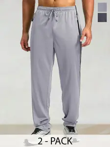 Moda Rapido Men Pack Of 2 Mid Rise Gym Track Pants