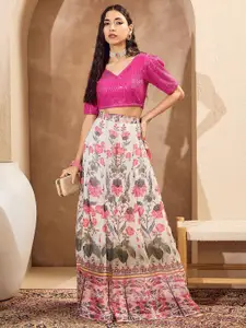 Shae by SASSAFRAS Embellished Sequinned Blouse & Lehenga