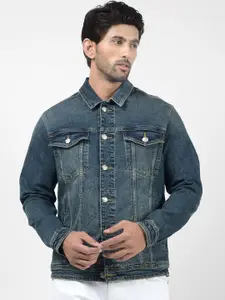Numero Uno Men Denim Jacket with Patchwork