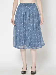 Moda Rapido Printed A-Line Midi Skirt