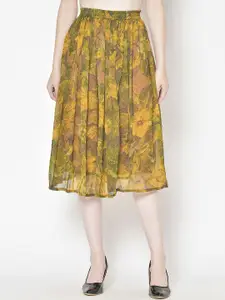 Moda Rapido Printed Flared Midi Skirt
