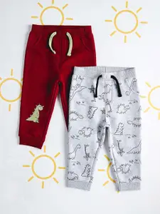 max Boys Pack Of 2 Printed Mid-Rise Joggers