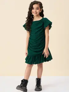 Stylo Bug Flutter Sleeve Georgette A-Line Dress