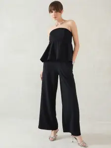 FEMMELLA Strapless Pemplum Top With Trousers