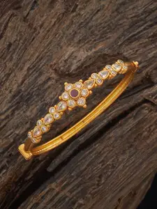 Kushal's Fashion Jewellery Embellished Bridal 92.5 Gold-Plated Zircon Studded Kada Bangle