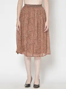 Moda Rapido Printed Flared Midi Skirts