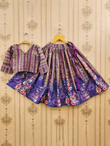 JOVK DESIGN Girls Floral Printed Ready to Wear Lehenga & Choli