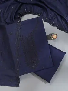 Koskii Ethnic Motifs Embroidered Sequinned Tissue Unstitched Dress Material