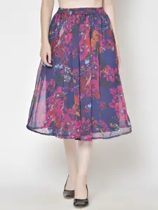 Moda Rapido Printed Flared Midi Skirts